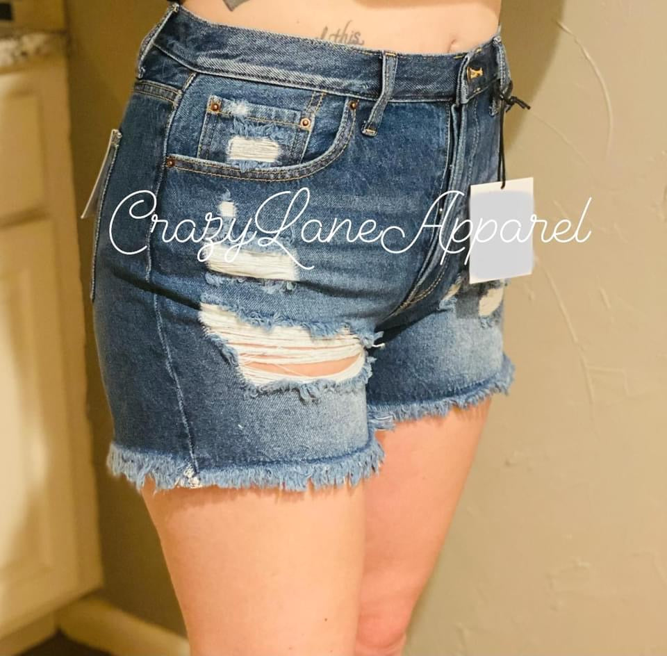 MAMA distressed shorts